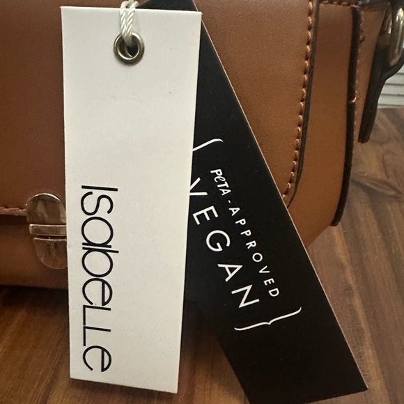 Isabelle Chic Black Vegan Leather Crossbody Bag with Gold Accents - Picture 2 of 7